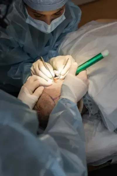 During TreatmentFUE technique application during the procedure
